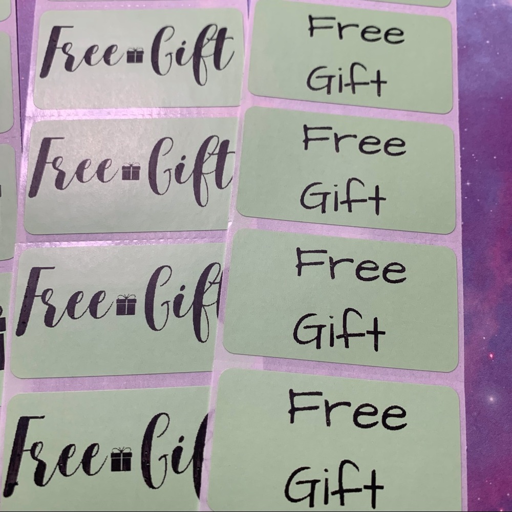 100 free gift stickers 2 designs